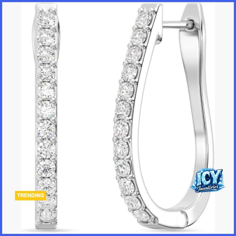 Lab-Grown Diamond Hoop Earrings in Sterling Silver and 14KT Yellow Gold Plated